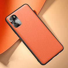 Coque Luxe Cuir Housse Etui QK1 pour Xiaomi Poco M3 Orange