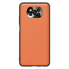 Coque Luxe Cuir Housse Etui QK1 pour Xiaomi Poco X3 Pro Orange