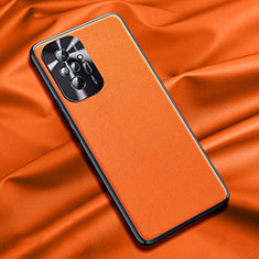 Coque Luxe Cuir Housse Etui QK1 pour Xiaomi Redmi Note 10 Pro 4G Orange