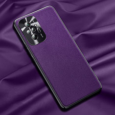 Coque Luxe Cuir Housse Etui QK1 pour Xiaomi Redmi Note 10 Pro 4G Violet