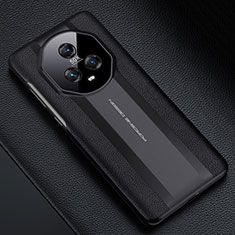 Coque Luxe Cuir Housse Etui QK2 pour Huawei Honor Magic5 5G Noir
