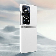 Coque Luxe Cuir Housse Etui QK2 pour Huawei P60 Pro Blanc