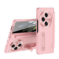 Coque Luxe Cuir Housse Etui QK2 pour Oppo Find N3 5G Rose