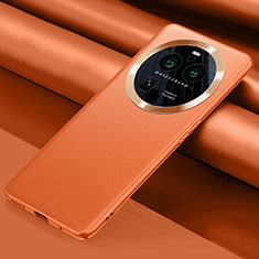 Coque Luxe Cuir Housse Etui QK2 pour Oppo Find X6 Pro 5G Orange