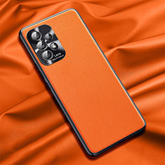 Coque Luxe Cuir Housse Etui QK2 pour Samsung Galaxy A72 4G Orange