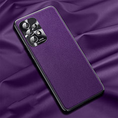 Coque Luxe Cuir Housse Etui QK2 pour Samsung Galaxy A72 5G Violet