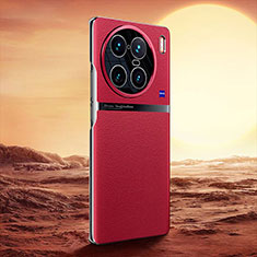 Coque Luxe Cuir Housse Etui QK2 pour Vivo X90 Pro+ Plus 5G Rouge