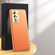 Coque Luxe Cuir Housse Etui QK2 pour Xiaomi Poco F5 Pro 5G Orange