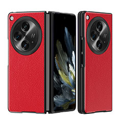 Coque Luxe Cuir Housse Etui QK3 pour OnePlus Open 5G Rouge