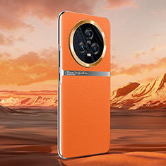 Coque Luxe Cuir Housse Etui QK4 pour Huawei Honor Magic5 5G Orange