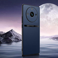 Coque Luxe Cuir Housse Etui QK4 pour Realme 11 Pro 5G Bleu