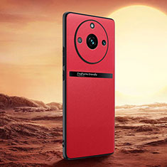 Coque Luxe Cuir Housse Etui QK4 pour Realme 11 Pro 5G Rouge