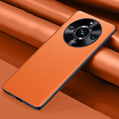 Coque Luxe Cuir Housse Etui QK5 pour Realme 11 Pro 5G Orange