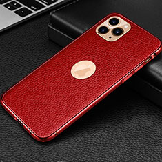 Coque Luxe Cuir Housse Etui R01 pour Apple iPhone 11 Pro Max Rouge