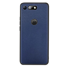 Coque Luxe Cuir Housse Etui R01 pour Huawei Honor View 20 Bleu