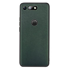 Coque Luxe Cuir Housse Etui R01 pour Huawei Honor View 20 Vert