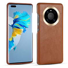 Coque Luxe Cuir Housse Etui R01 pour Huawei Mate 40 Pro Marron