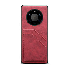 Coque Luxe Cuir Housse Etui R01 pour Huawei Mate 40 Pro+ Plus Rouge