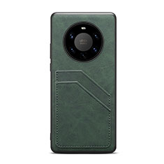 Coque Luxe Cuir Housse Etui R01 pour Huawei Mate 40 Pro+ Plus Vert Nuit