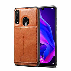 Coque Luxe Cuir Housse Etui R01 pour Huawei P30 Lite New Edition Orange