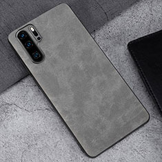 Coque Luxe Cuir Housse Etui R01 pour Huawei P30 Pro New Edition Gris