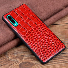 Coque Luxe Cuir Housse Etui R01 pour Huawei P30 Rouge