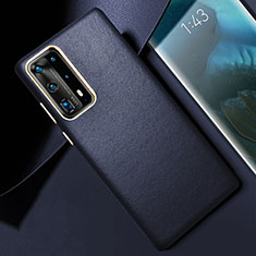 Coque Luxe Cuir Housse Etui R01 pour Huawei P40 Pro+ Plus Bleu