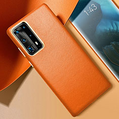 Coque Luxe Cuir Housse Etui R01 pour Huawei P40 Pro+ Plus Orange