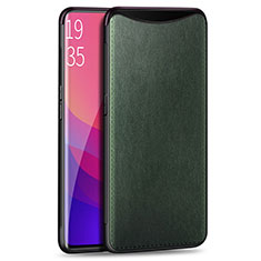 Coque Luxe Cuir Housse Etui R01 pour Oppo Find X Vert