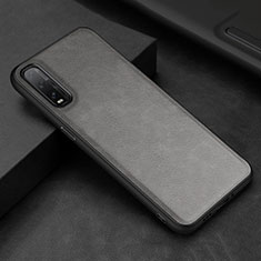 Coque Luxe Cuir Housse Etui R01 pour Oppo Find X2 Gris