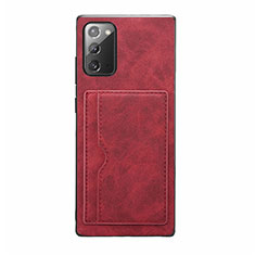 Coque Luxe Cuir Housse Etui R01 pour Samsung Galaxy Note 20 5G Rouge