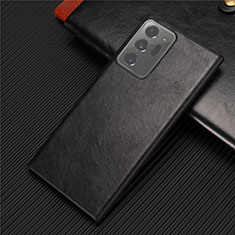 Coque Luxe Cuir Housse Etui R01 pour Samsung Galaxy Note 20 Ultra 5G Noir