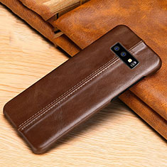 Coque Luxe Cuir Housse Etui R01 pour Samsung Galaxy S10e Marron