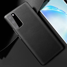 Coque Luxe Cuir Housse Etui R01 pour Samsung Galaxy S20 5G Noir