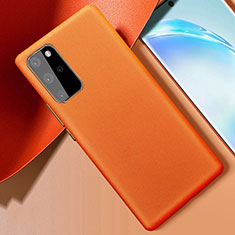 Coque Luxe Cuir Housse Etui R01 pour Samsung Galaxy S20 Plus 5G Orange