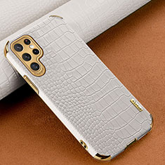 Coque Luxe Cuir Housse Etui R01 pour Samsung Galaxy S21 Ultra 5G Blanc