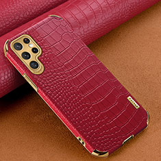 Coque Luxe Cuir Housse Etui R01 pour Samsung Galaxy S21 Ultra 5G Rouge