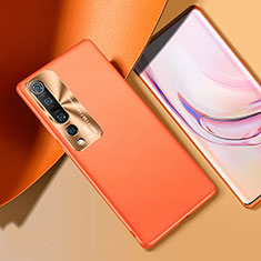 Coque Luxe Cuir Housse Etui R01 pour Xiaomi Mi 10 Pro Orange