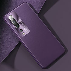 Coque Luxe Cuir Housse Etui R01 pour Xiaomi Mi 10 Violet