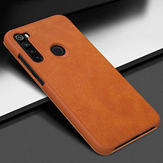 Coque Luxe Cuir Housse Etui R01 pour Xiaomi Redmi Note 8 (2021) Orange