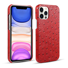 Coque Luxe Cuir Housse Etui R02 pour Apple iPhone 12 Pro Rouge