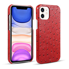 Coque Luxe Cuir Housse Etui R02 pour Apple iPhone 12 Rouge