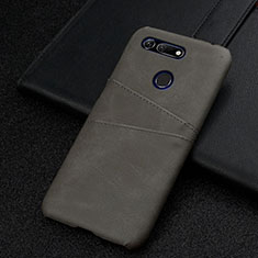 Coque Luxe Cuir Housse Etui R02 pour Huawei Honor View 20 Gris