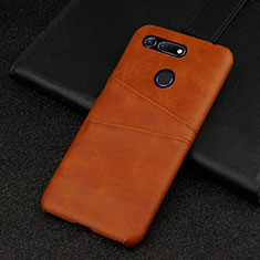 Coque Luxe Cuir Housse Etui R02 pour Huawei Honor View 20 Marron