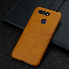 Coque Luxe Cuir Housse Etui R02 pour Huawei Honor View 20 Orange