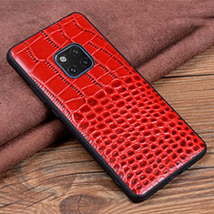 Coque Luxe Cuir Housse Etui R02 pour Huawei Mate 20 Pro Rouge
