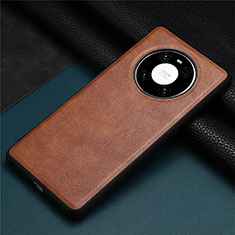 Coque Luxe Cuir Housse Etui R02 pour Huawei Mate 40 Pro Marron