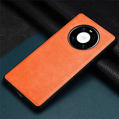 Coque Luxe Cuir Housse Etui R02 pour Huawei Mate 40 Pro Orange