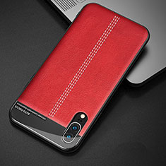 Coque Luxe Cuir Housse Etui R02 pour Huawei P20 Rouge