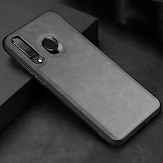 Coque Luxe Cuir Housse Etui R02 pour Huawei P30 Lite New Edition Gris